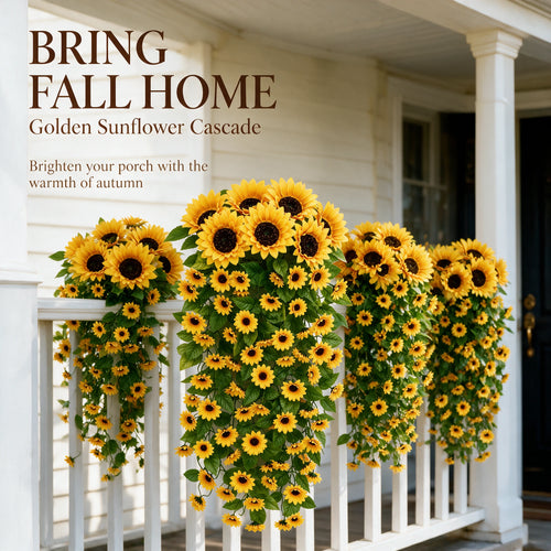 🌻Golden Sunflower Cascade – 88-Bloom Fall Hanging Decor