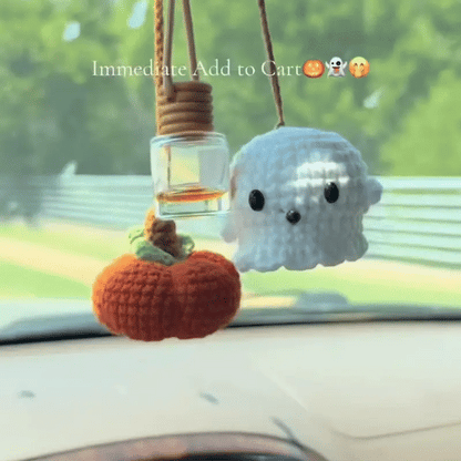 Ghost Pumpkin Crochet Charm
