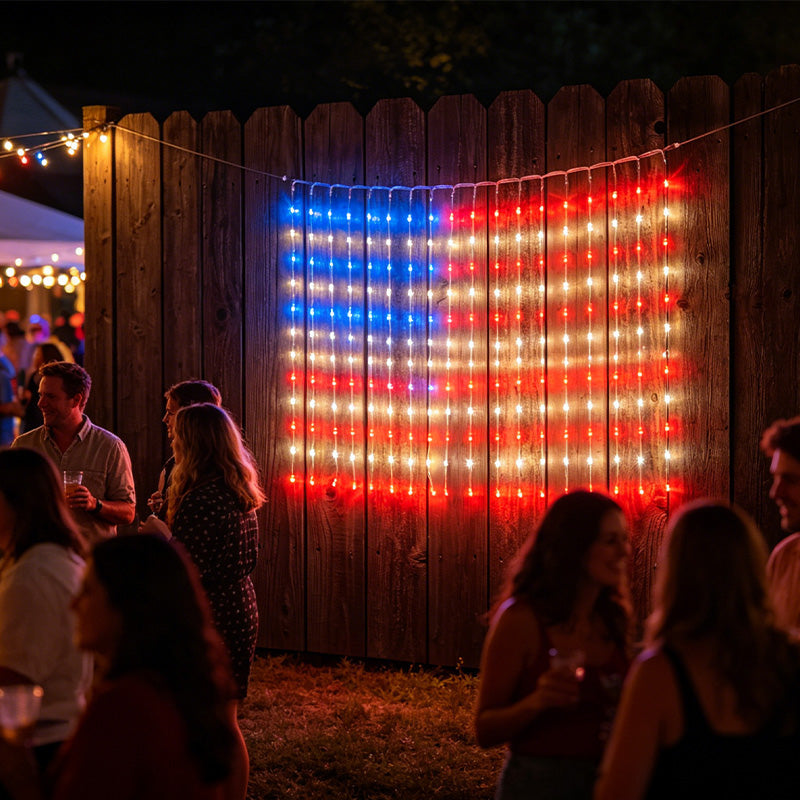 🇺🇸 Patriotic American Flag LED Net Light