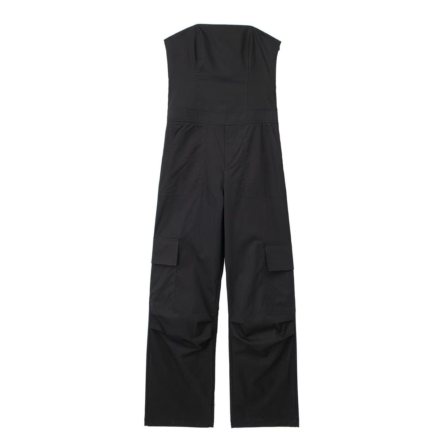 Multi Pocket Cargo Brand Loose Street Straight Drag Casual Jumpsuits