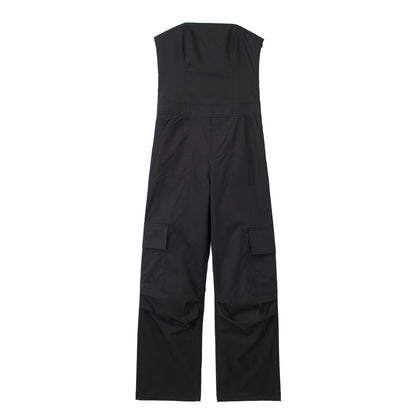 Multi Pocket Cargo Brand Loose Street Straight Drag Casual Jumpsuits