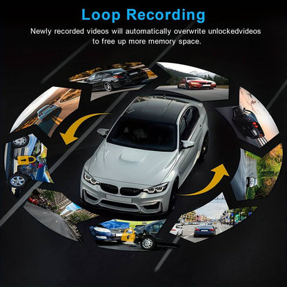170° Wide View Dash Cam with 1080p Dual Lens, Wide 170° Coverage, G-Sensor, Night Vision & Loop Tech